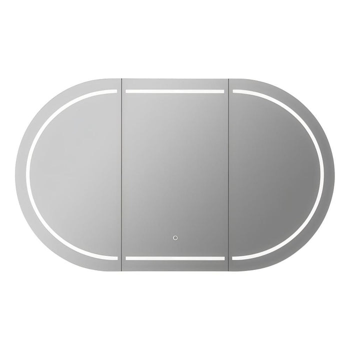 900/1200/1500mm Poseidon LED Olivia Oval Copper-free Polyurethane Shaving Cabinet
