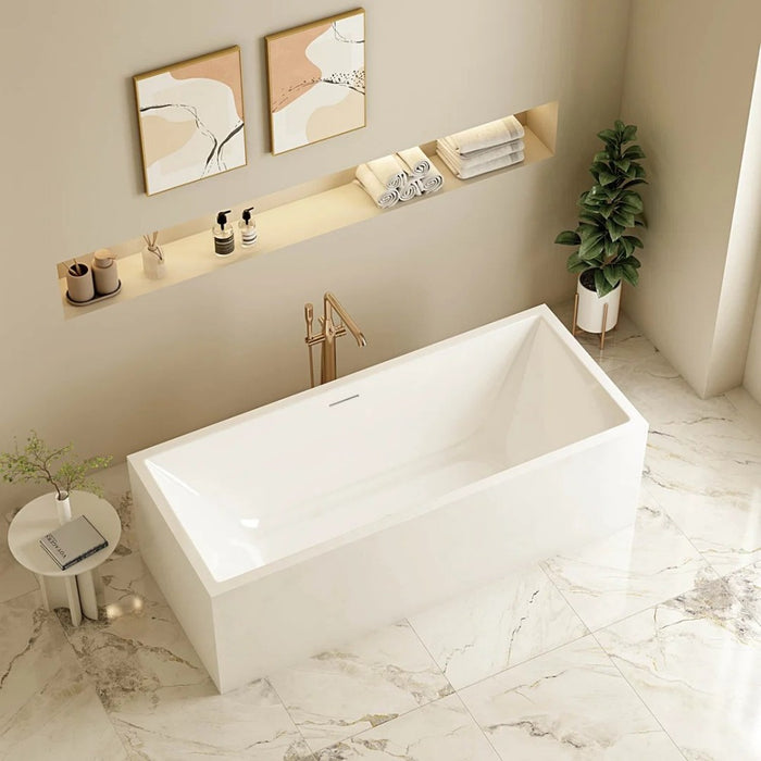 1300/1400/1500/1700mm Mercio Orta Gloss White Rectangle Multi-Fit Freestanding Bathtub