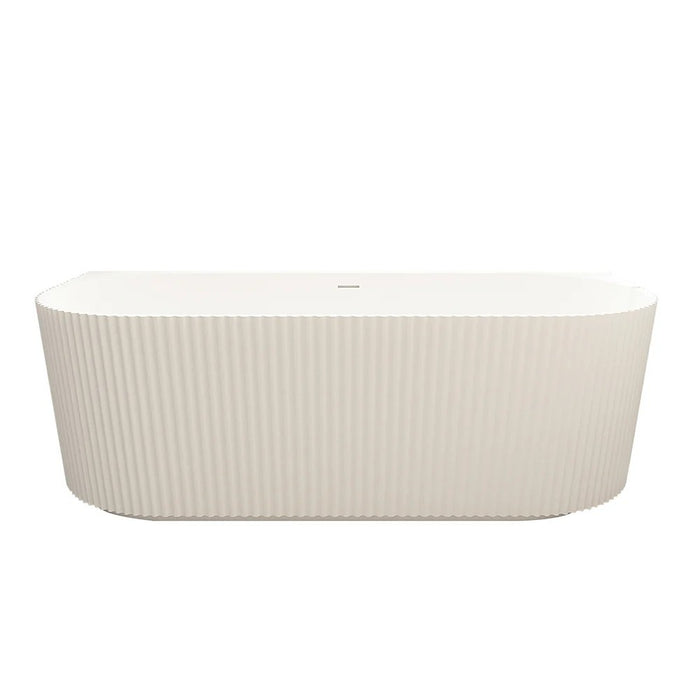 1500/1700*800*580mm Mercio Rose Matt White Oval Fluted Back To Wall Bathtub