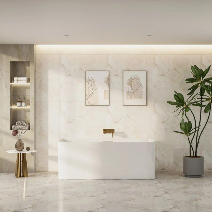 1500/1700*800*580mm Mercio Bullion Ultra-Thin Back-to-Wall Bathtub