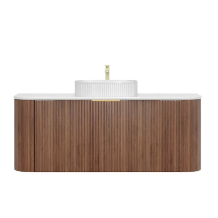 600-1500*500*470mm Poseidon CETO Artis Prime Oak PVC With Inner Drawer Fluted Curved Wall Hung Vanity