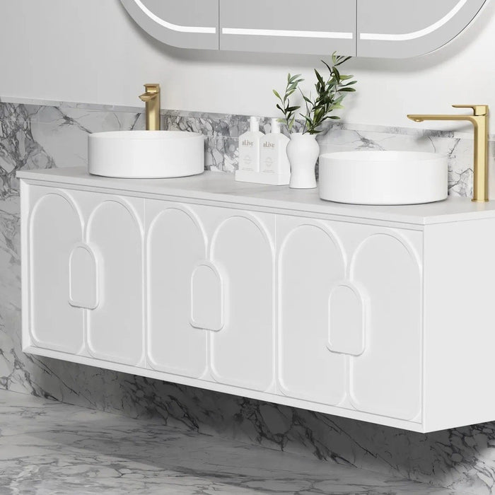 600-1800*460*550mm OTTI Laguna Mark Il Matt White High Moisture Resistant Plywood Wall Hung Vanity