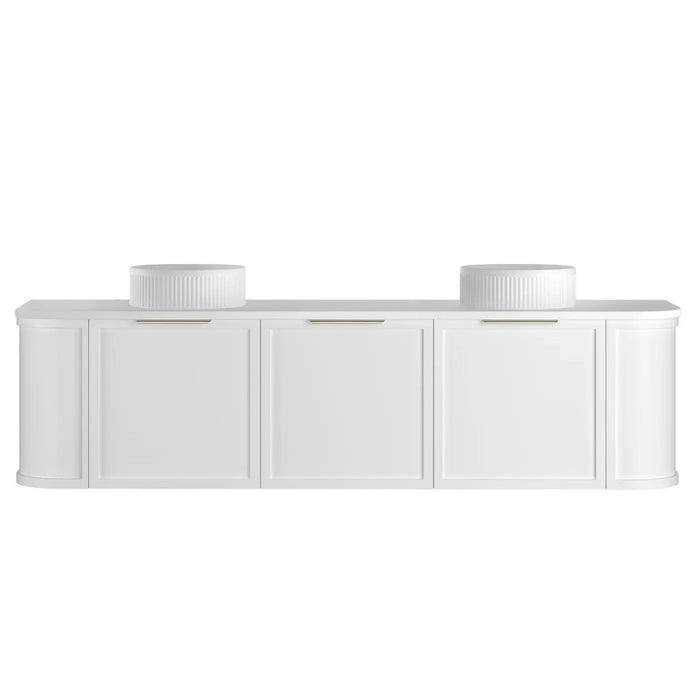 600-1800*452*450mm OTTI Hampshire Stain White High Moisture Resistant Plywood Curve Wall Hung Vanity