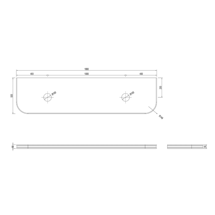 600-1800*490*550mm Otti Havana Sable Walnut Fluted Curve Wall Hung Vanity