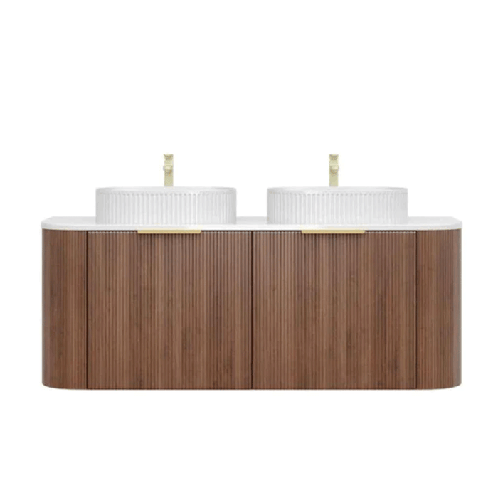 600-1800*500*470mm Poseidon CETO Artis Prime Oak PVC With Inner Drawer Fluted Curved Wall Hung Vanity