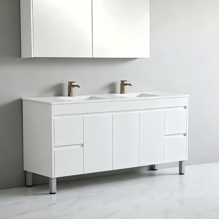 900-1800*460*880mm Poseidon Standard Gloss White PVC Freestanding Vanity With Legs