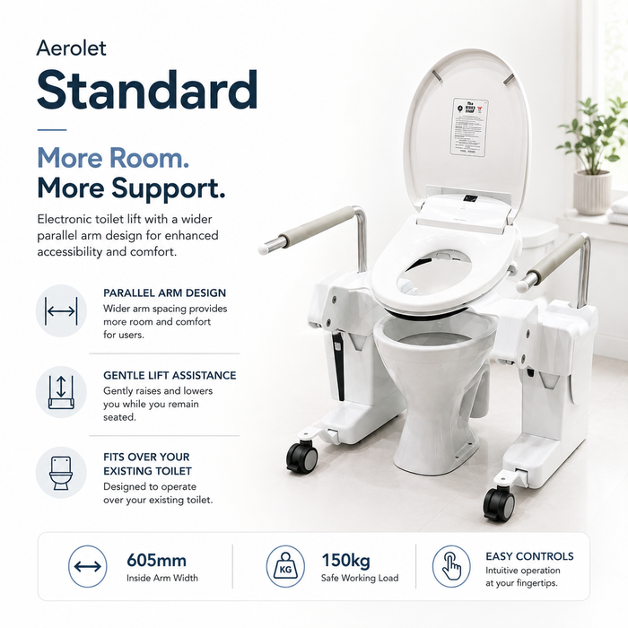 Aerolet Standard Electric Toilet Lift - Parallel With Lower Arm