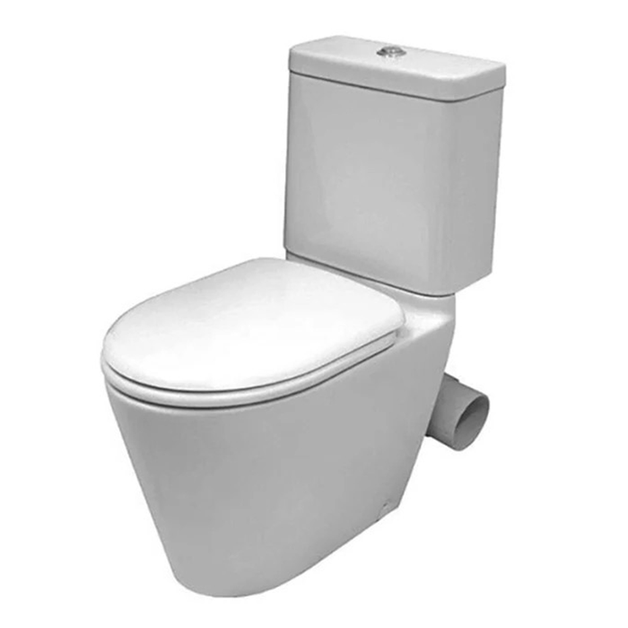 665*360*790mm Johnson Suisse Space Solution Gloss White Ceramic Close Coupled Skew Toilet