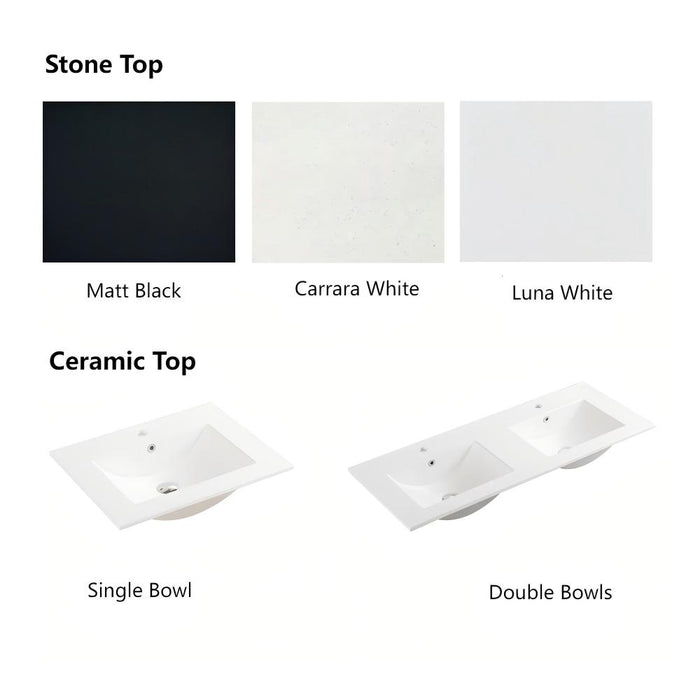 600-1500*455*500mm Mercio Seattle Matt White Wall Hung Vanity