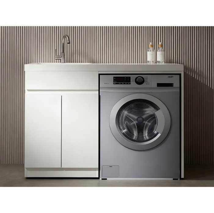 1200*630*930 BTH White Stainless Steel Laundry Cabinet With Polymarble Bench Top