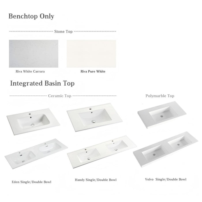 600-1500mm ABS Miami Matt White Shaker Plywood Freestanding(on Kickboard) Vanity Cabinet - HD reno