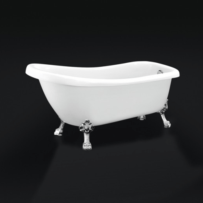 1700*730*770mm Roma BTA White Acrylic Freestanding Claw Feet Fibreglass No Overflow Bath Tub