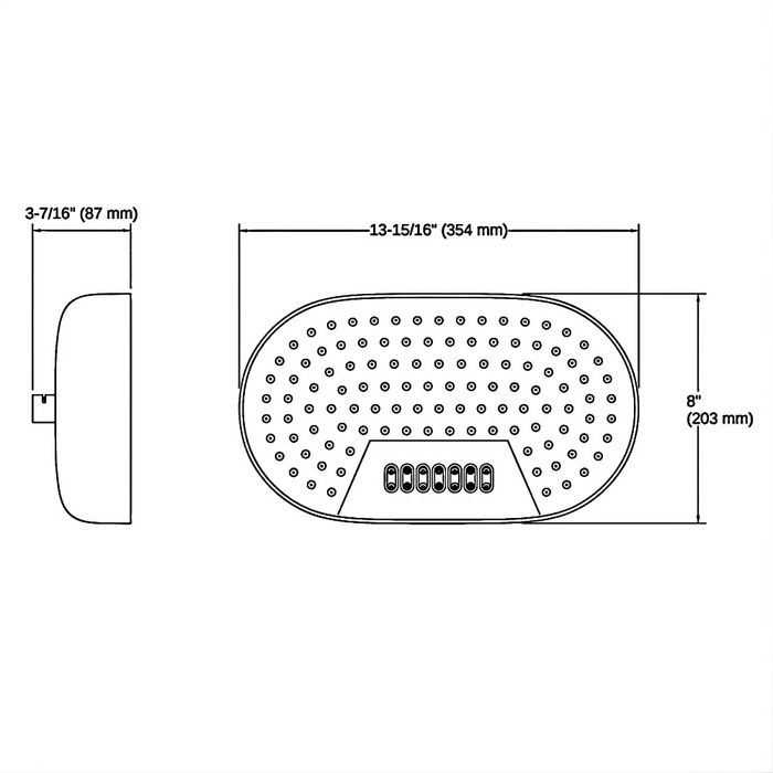 354mm Kohler Statement 2 Function 12 Deep Massage Rainhead Oval Shower Heads