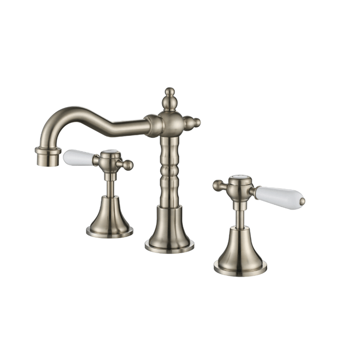 Modernnational Bordeaux Chrome/Matt Black/Brushed Bronze/Brushed Nickel Solid Brass 1/4 Turn Three-Piece Basin Set