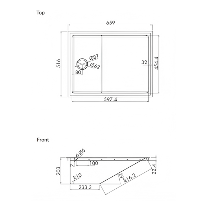 3monkeez Stainless Steel Radius Corners 50mm Outlet Baby Bath