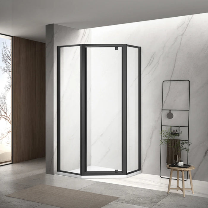 900-1000mm Covey  Semi-Frameless Diamond Pivot Door 6mm Tempered Glass Shower Screens - 2000mm Height