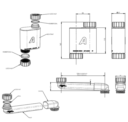 40mm Box Trap and Vanity Space Saver - HD reno
