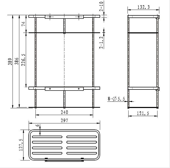 B420-2 Square Chrome Basket