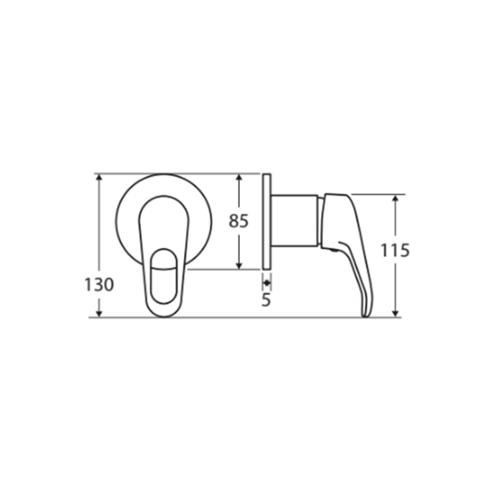 Fienza Loop Chrome Solid Brass Wall Mixer
