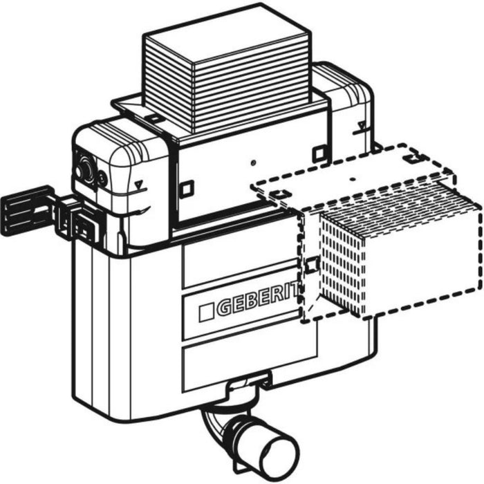 570*360*410mm Mercio Raul99 Gloss White Rimless Wall-Faced Floor Toilet & Geberit Alpha Cistern & Button