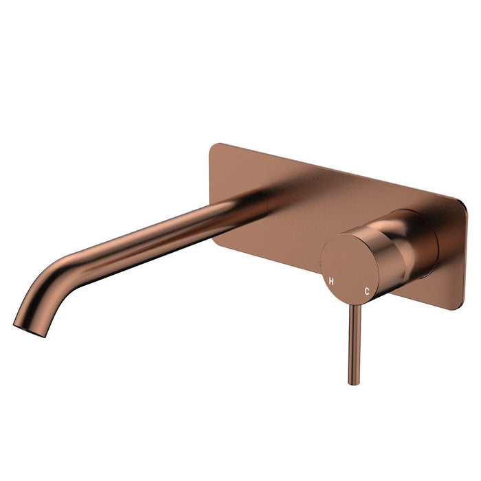 200mm Outlet Fienza Kaya Chrome/Matt White/Matt Black/Brushed Nickel/Gun Metal/Urban Brass/Brushed Copper Solid Brass Rectangle Plates Basin/Bath Wall Mixer Set