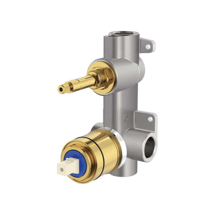 100mm Fienza Kaya Solid Brass Large Round Plate Wall Diverter Mixer