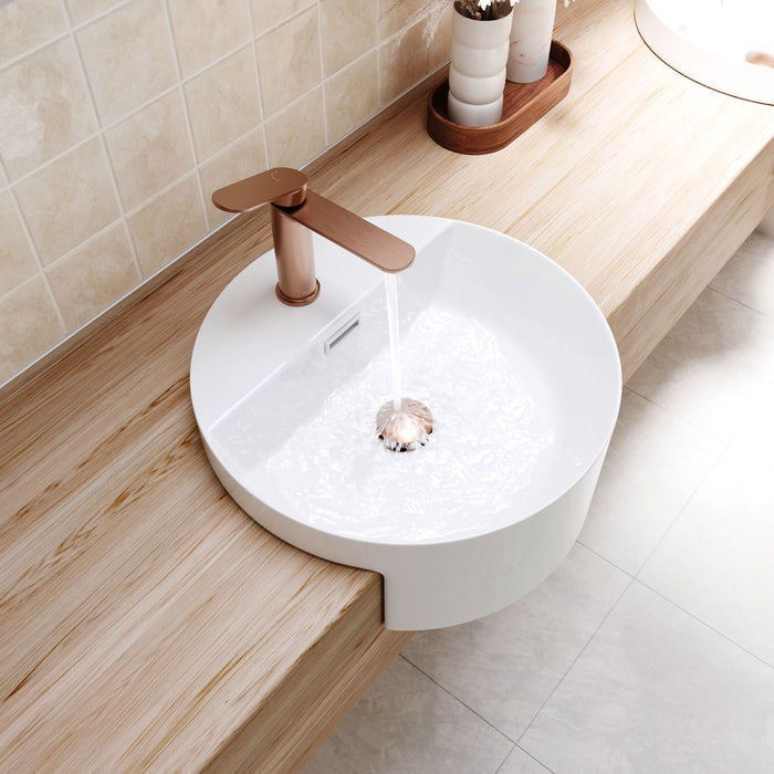 Fienza Empire Brushed Copper Lead-free Brass Slim Cold Start Basin Mixer