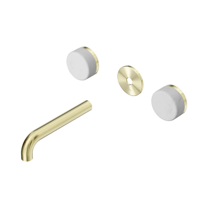 160mm Nero Serenity Lead-Free DZR Brass Wall Basin Set With Carrara Handle