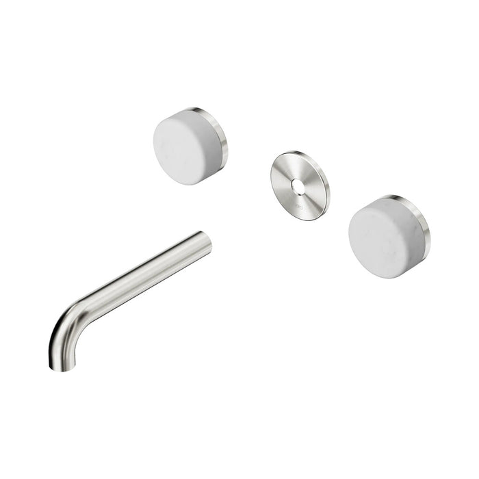 160mm Nero Serenity Lead-Free DZR Brass Wall Basin Set With Carrara Handle