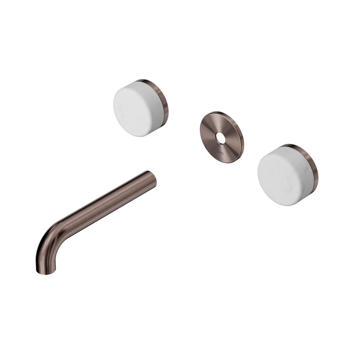 160mm Nero Serenity Lead-Free DZR Brass Wall Basin Set With Carrara Handle
