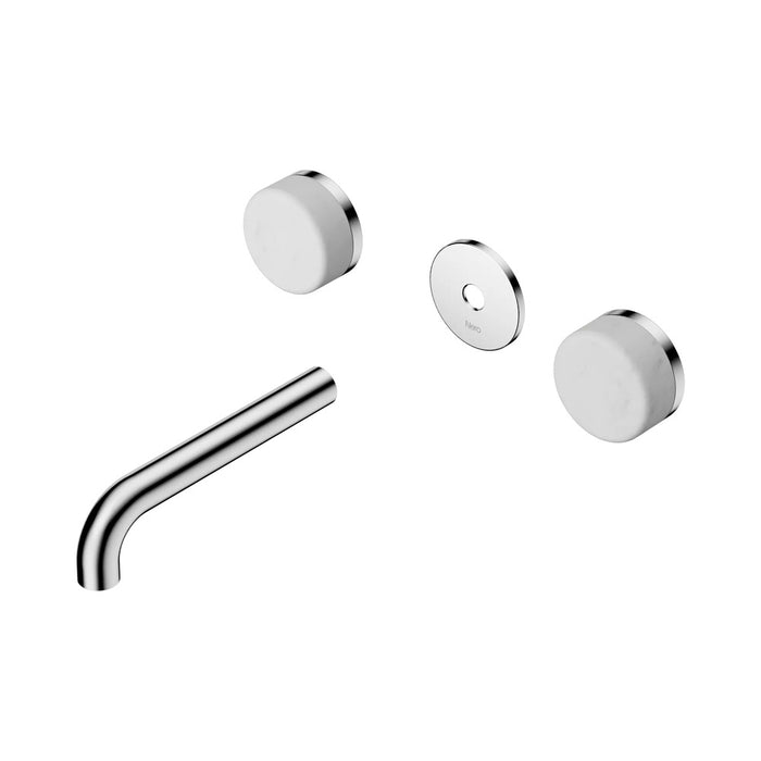 160mm Nero Serenity Lead-Free DZR Brass Wall Basin Set With Carrara Handle