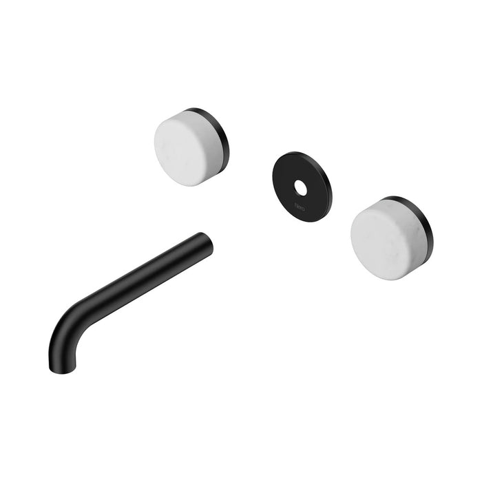 160mm Nero Serenity Lead-Free DZR Brass Wall Basin Set With Carrara Handle