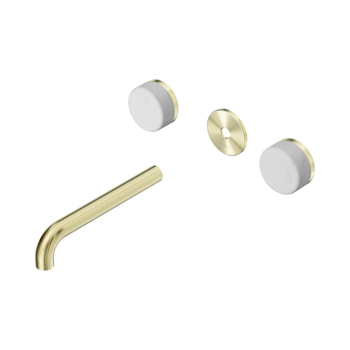 185mm Nero Serenity Lead-Free DZR Brass Wall Basin Set With Carrara Handle