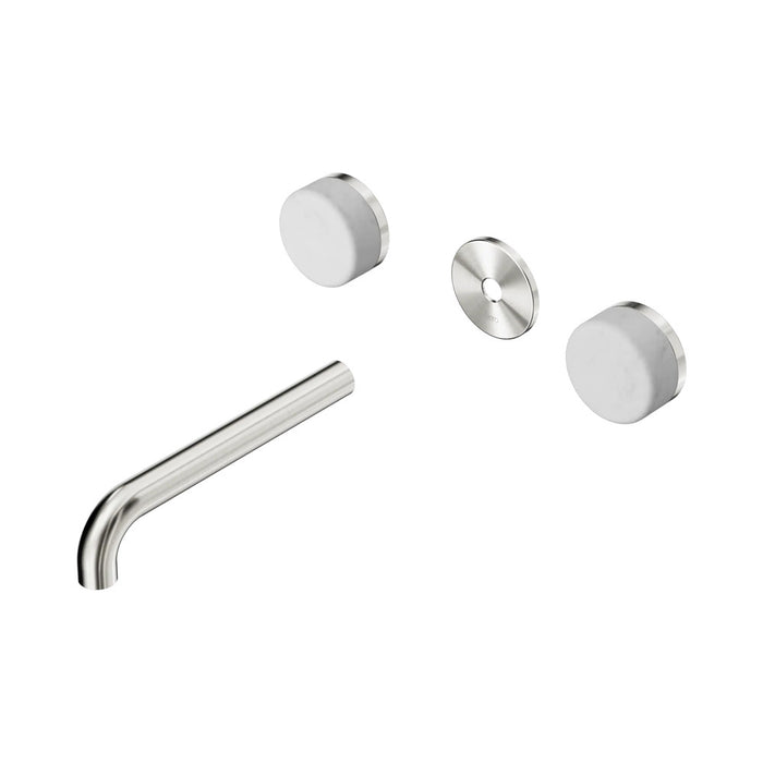 185mm Nero Serenity Lead-Free DZR Brass Wall Basin Set With Carrara Handle