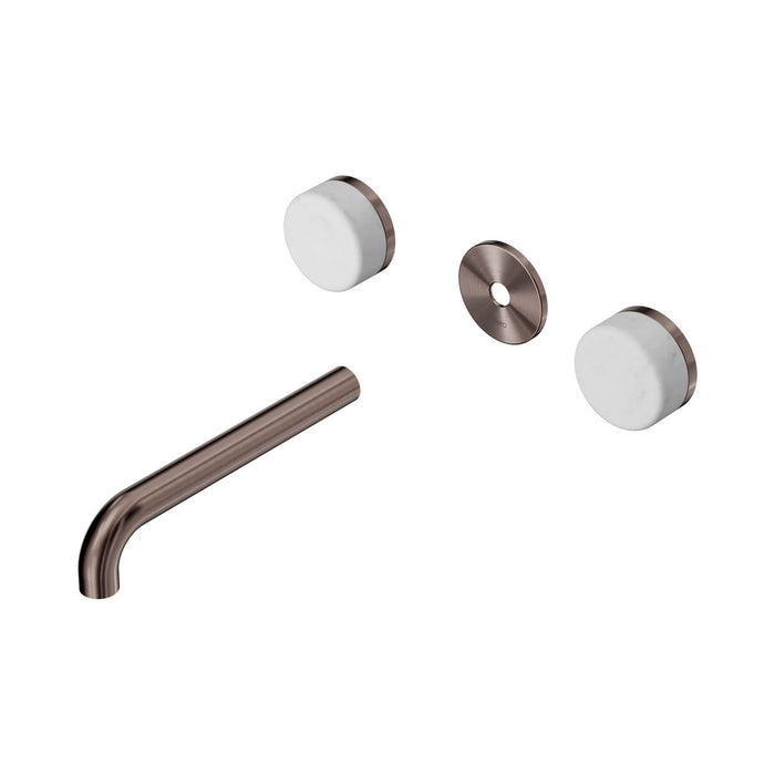 185mm Nero Serenity Lead-Free DZR Brass Wall Basin Set With Carrara Handle