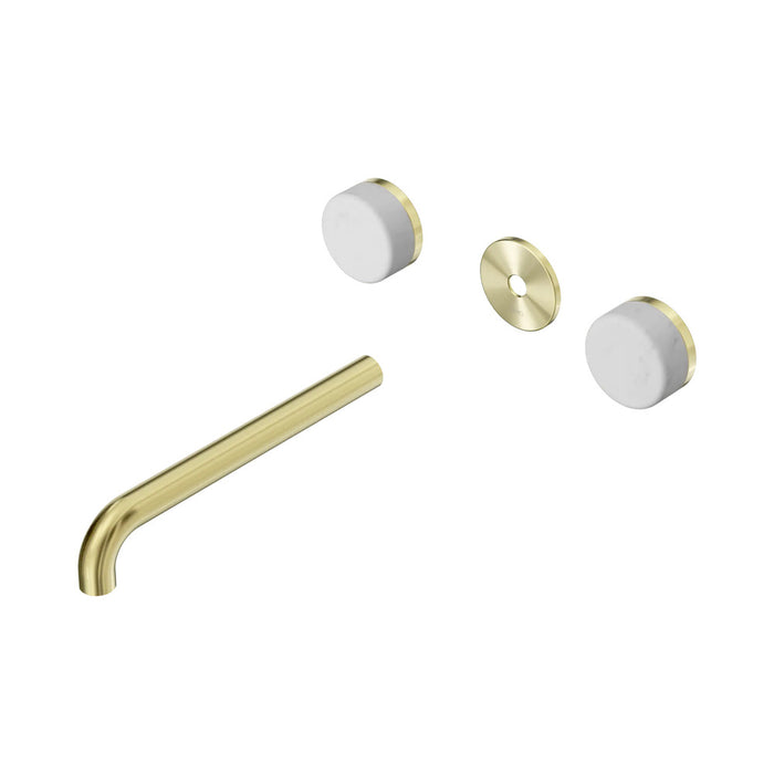 220mm Nero Serenity Lead-Free DZR Brass Wall Basin Set With Carrara Handle