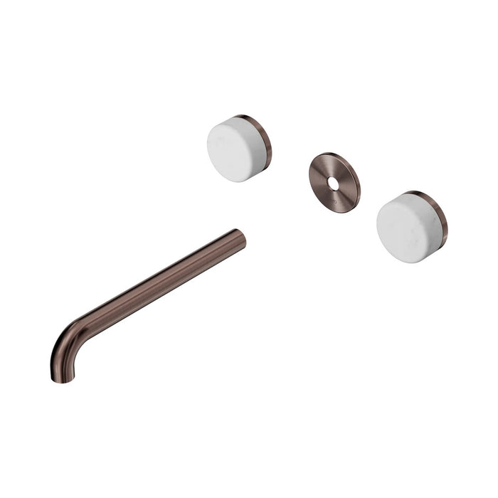 220mm Nero Serenity Lead-Free DZR Brass Wall Basin Set With Carrara Handle