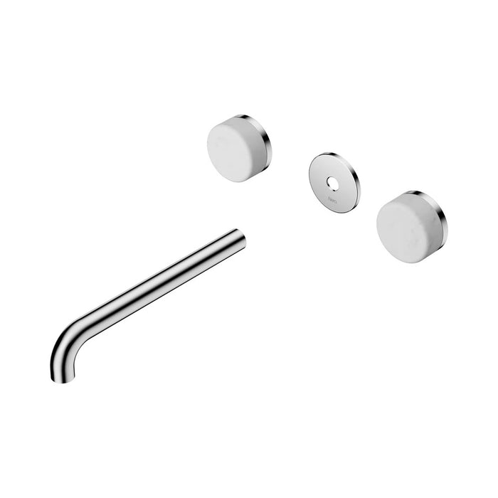 220mm Nero Serenity Lead-Free DZR Brass Wall Basin Set With Carrara Handle
