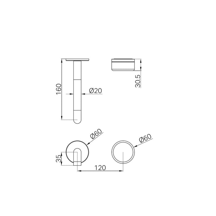 160mm Nero Serenity Progressive Lead-Free DZR Brass Wall Basin Mixer With Carrara Handle