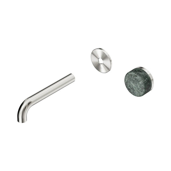 160mm Nero Serenity Progressive Lead-Free DZR Brass Wall Basin Mixer With Verde Alpi Handle