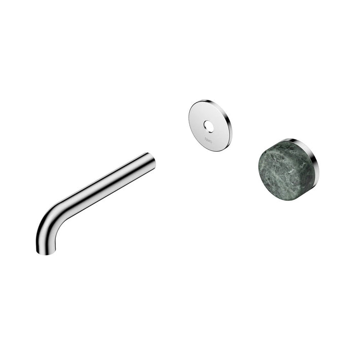 160mm Nero Serenity Progressive Lead-Free DZR Brass Wall Basin Mixer With Verde Alpi Handle