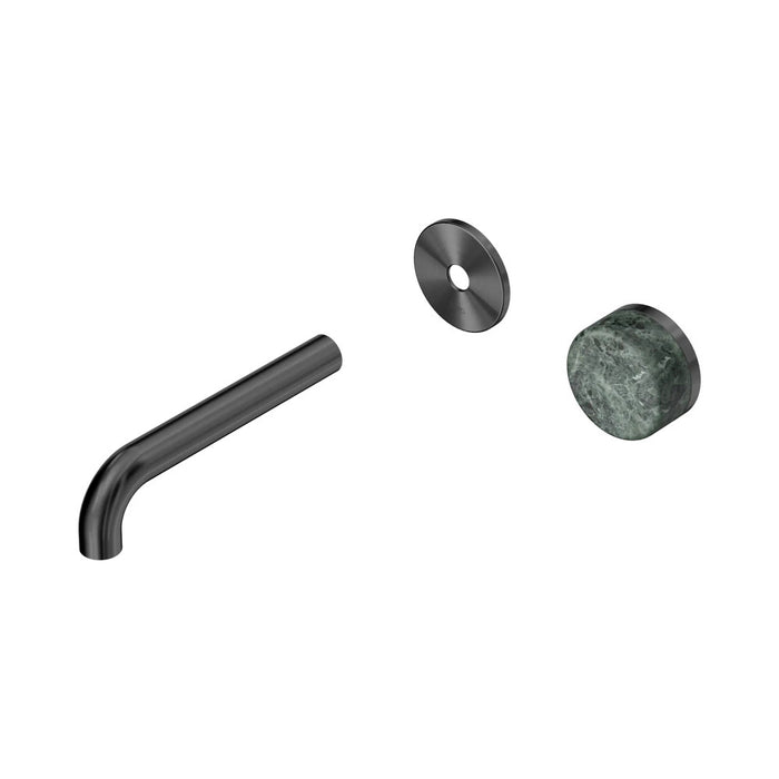 160mm Nero Serenity Progressive Lead-Free DZR Brass Wall Basin Mixer With Verde Alpi Handle