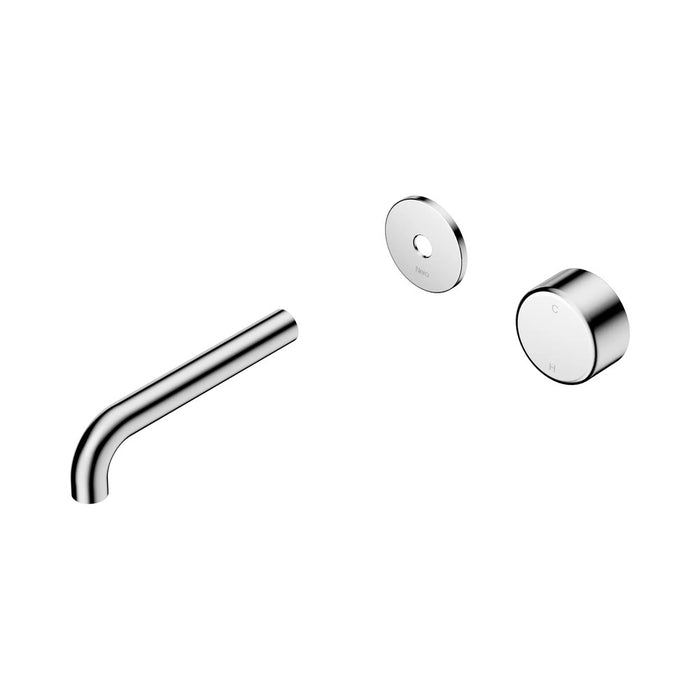 160mm Nero Serenity Progressive Lead-Free DZR Brass Wall Basin Mixer With Metal Handle