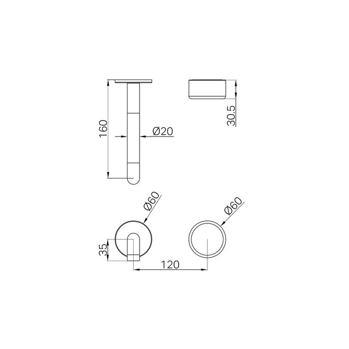 160mm Nero Serenity Progressive Lead-Free DZR Brass Wall Basin Mixer With Metal Handle