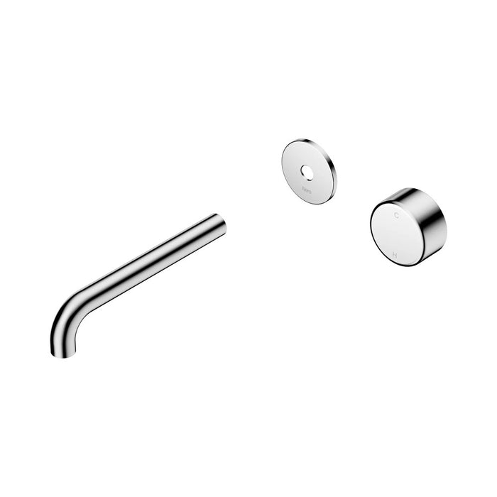 185mm Nero Serenity Progressive Lead-Free DZR Brass Wall Basin Mixer With Metal Handle