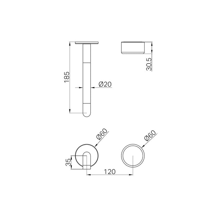 185mm Nero Serenity Progressive Lead-Free DZR Brass Wall Basin Mixer With Metal Handle