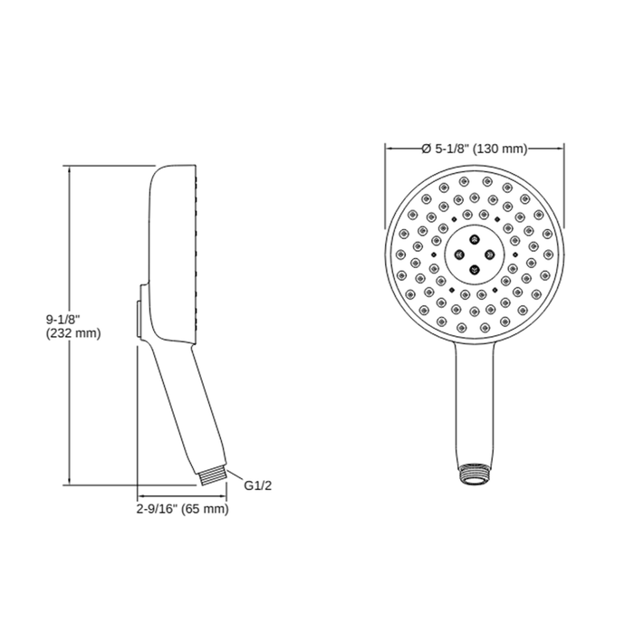 232mm Kohler Statement 3 Function Round Handheld Shower Heads