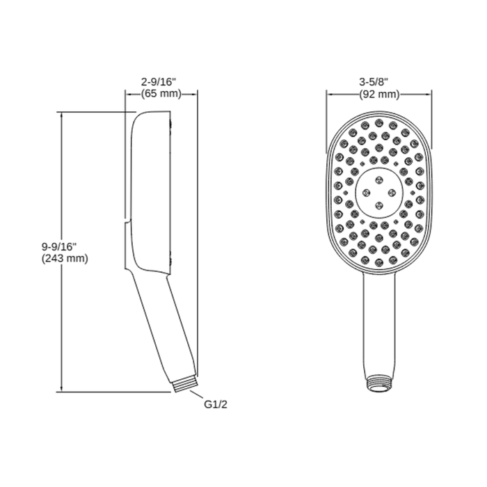 243mm Kohler Statement 3 Function Oval Handheld Shower Heads