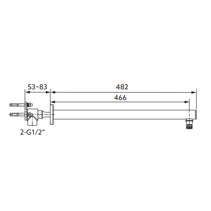 355-482mm Kohler Statement Dual Function Chrome/Brushed Nickel/Brushed Brass/Matt Black Oval Wall Mount Rainhead Arm