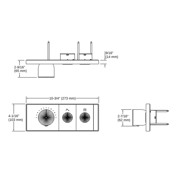 Kohler Anthem Recessed Mechanical Thermostatic Valve Control - Two Outlet (2OT)
